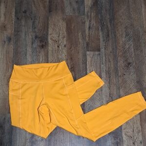 Gilly Hicks Bright Orange Full Length Leggings W/Pockets Size Medium